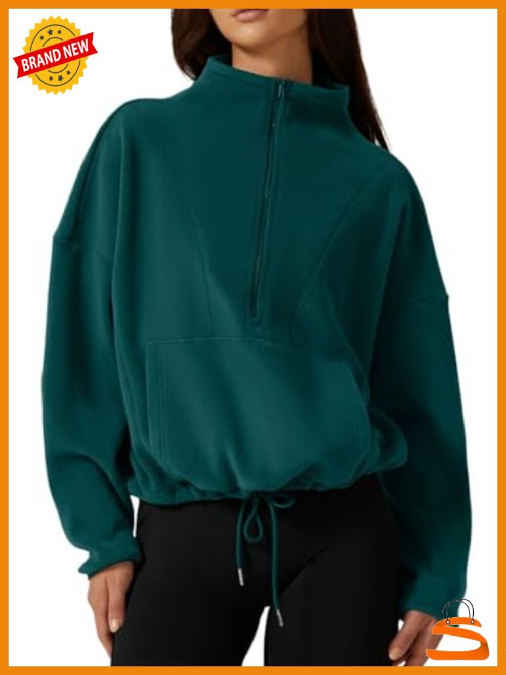 Womens Half Zip Fleece Sweatshirt Mock Neck Long Sleeve Sherpa Pullover Winter